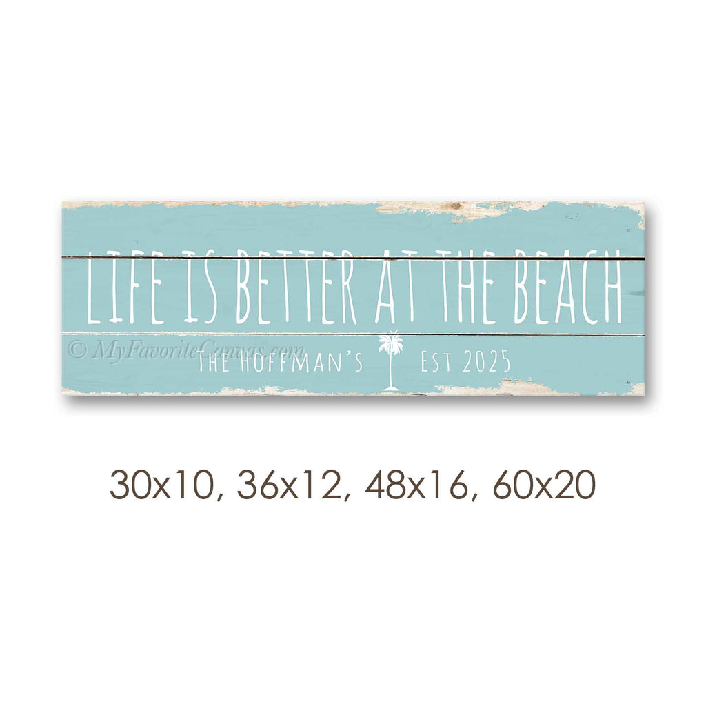 Life Is Better At The Beach Rustic Sign