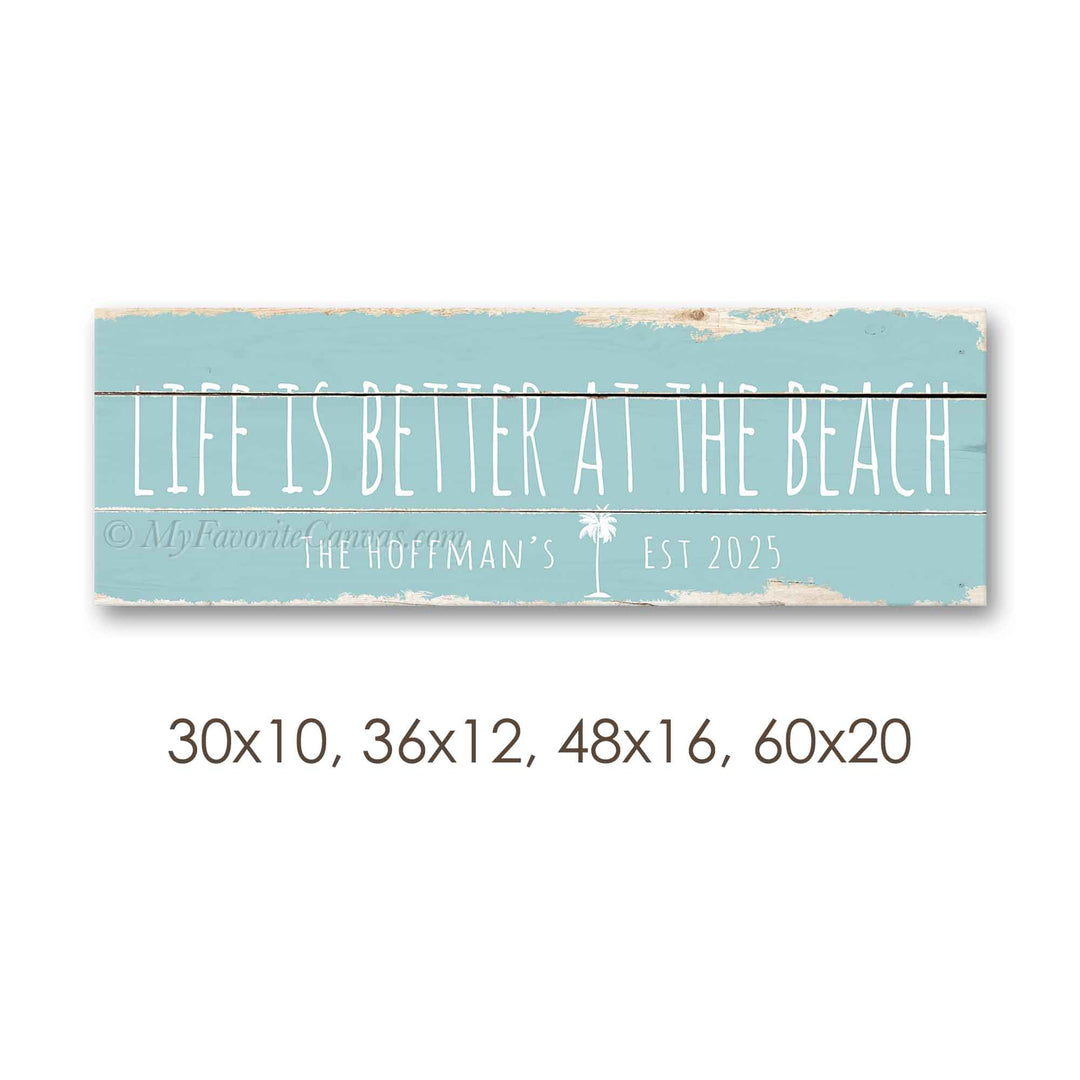 Life Is Better At The Beach Rustic Sign