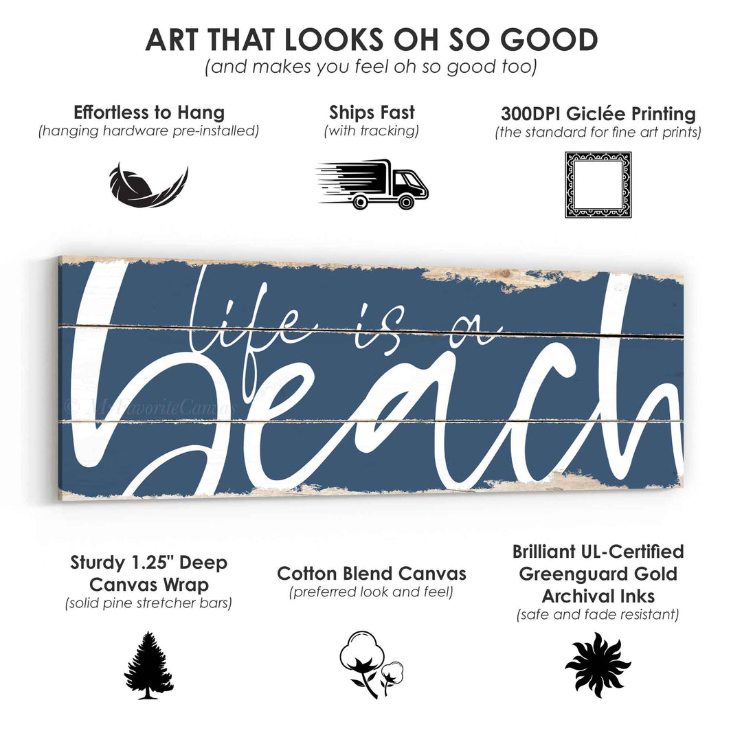Life Is A Beach Rustic Sign
