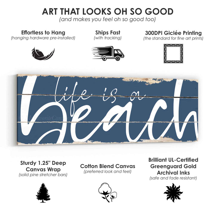 Life Is A Beach Rustic Sign