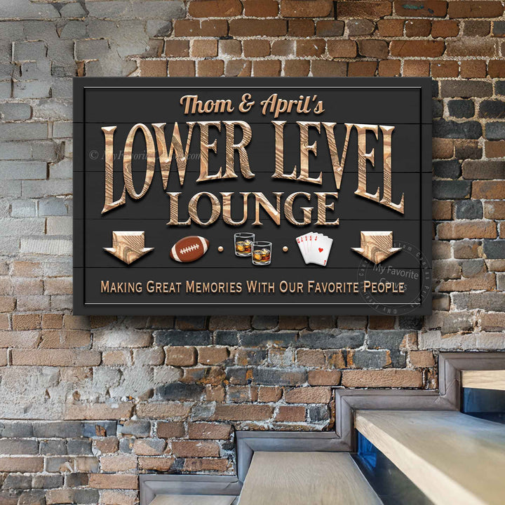 Lower Level Lounge Sign with Large Icons