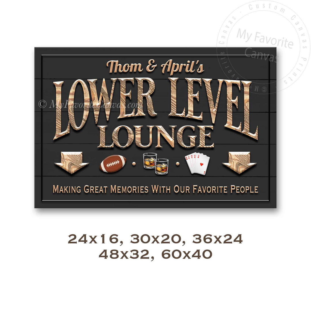 Lower Level Lounge Sign with Large Icons