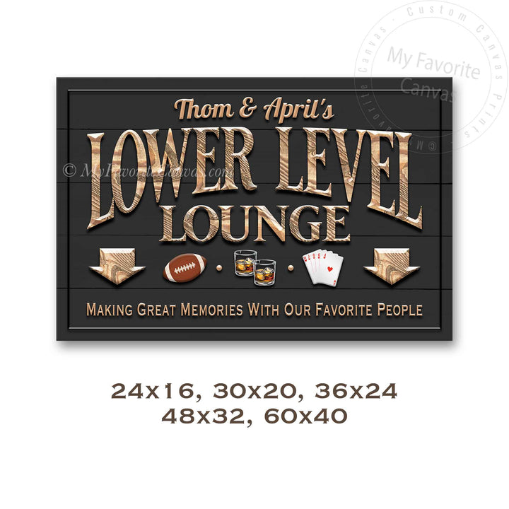 Lower Level Lounge Sign with Large Icons