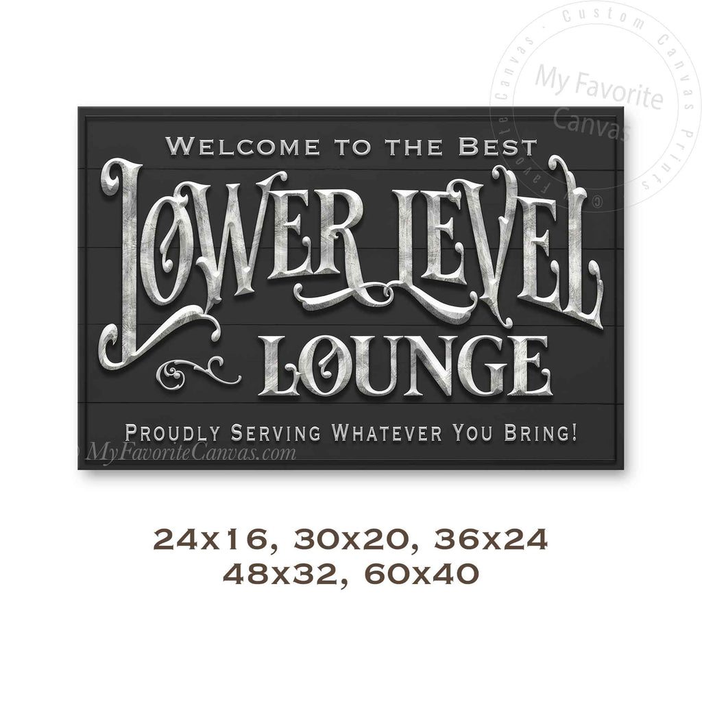 Industrial Lower Level Lounge Sign