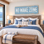 No Wake Zone Rustic Sign
