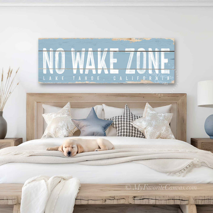 No Wake Zone Rustic Sign