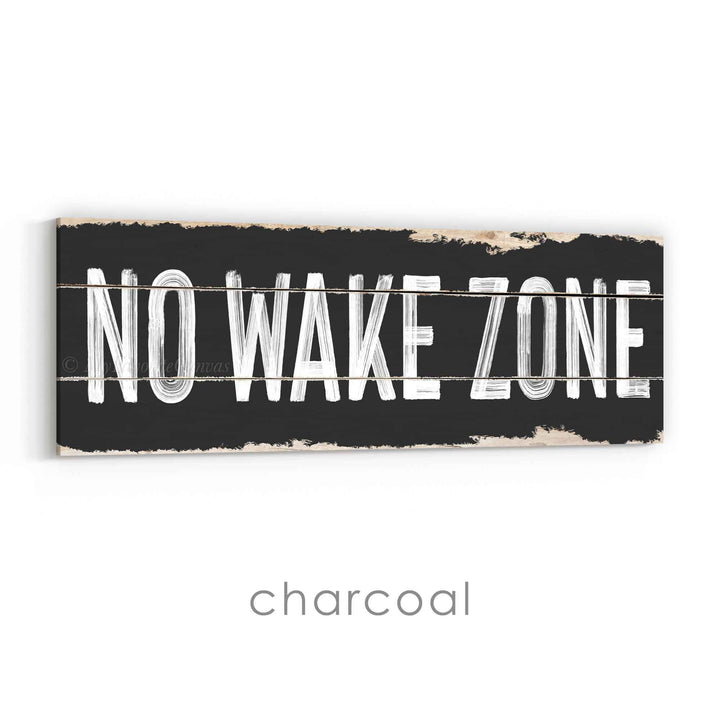 No Wake Zone Rustic Sign