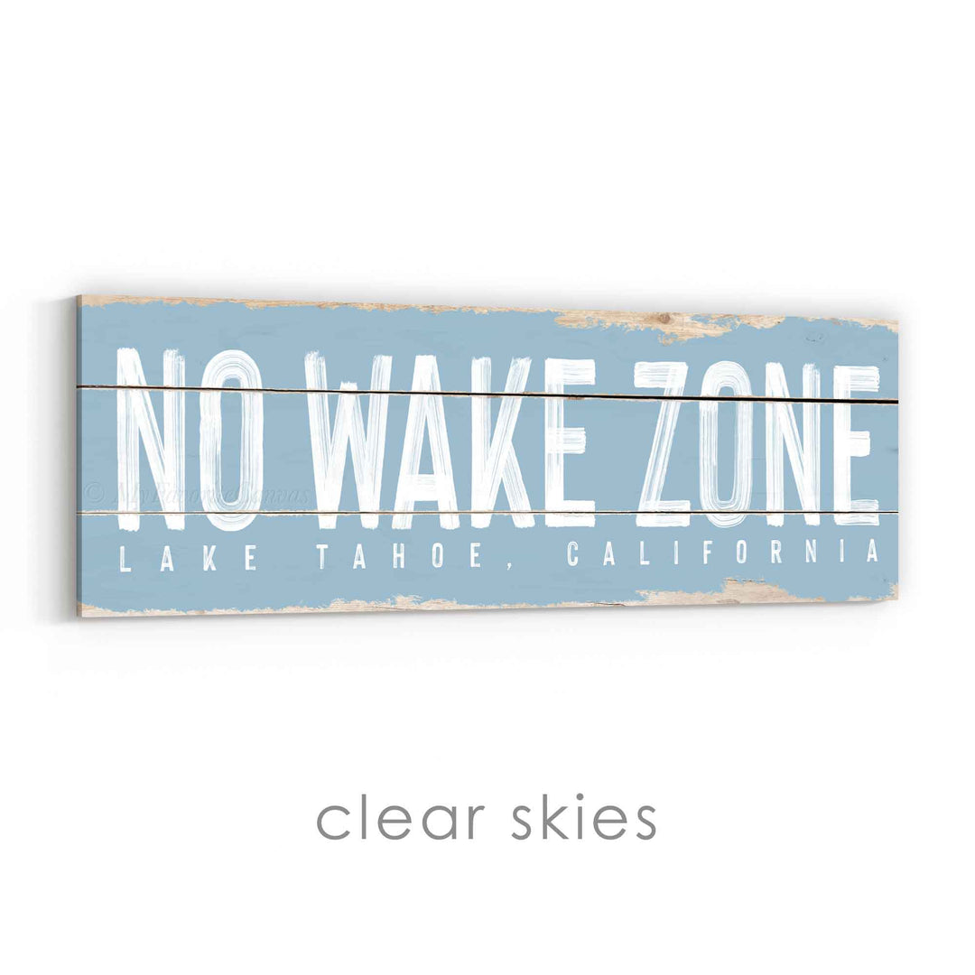 No Wake Zone Rustic Sign
