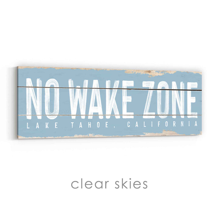 No Wake Zone Rustic Sign