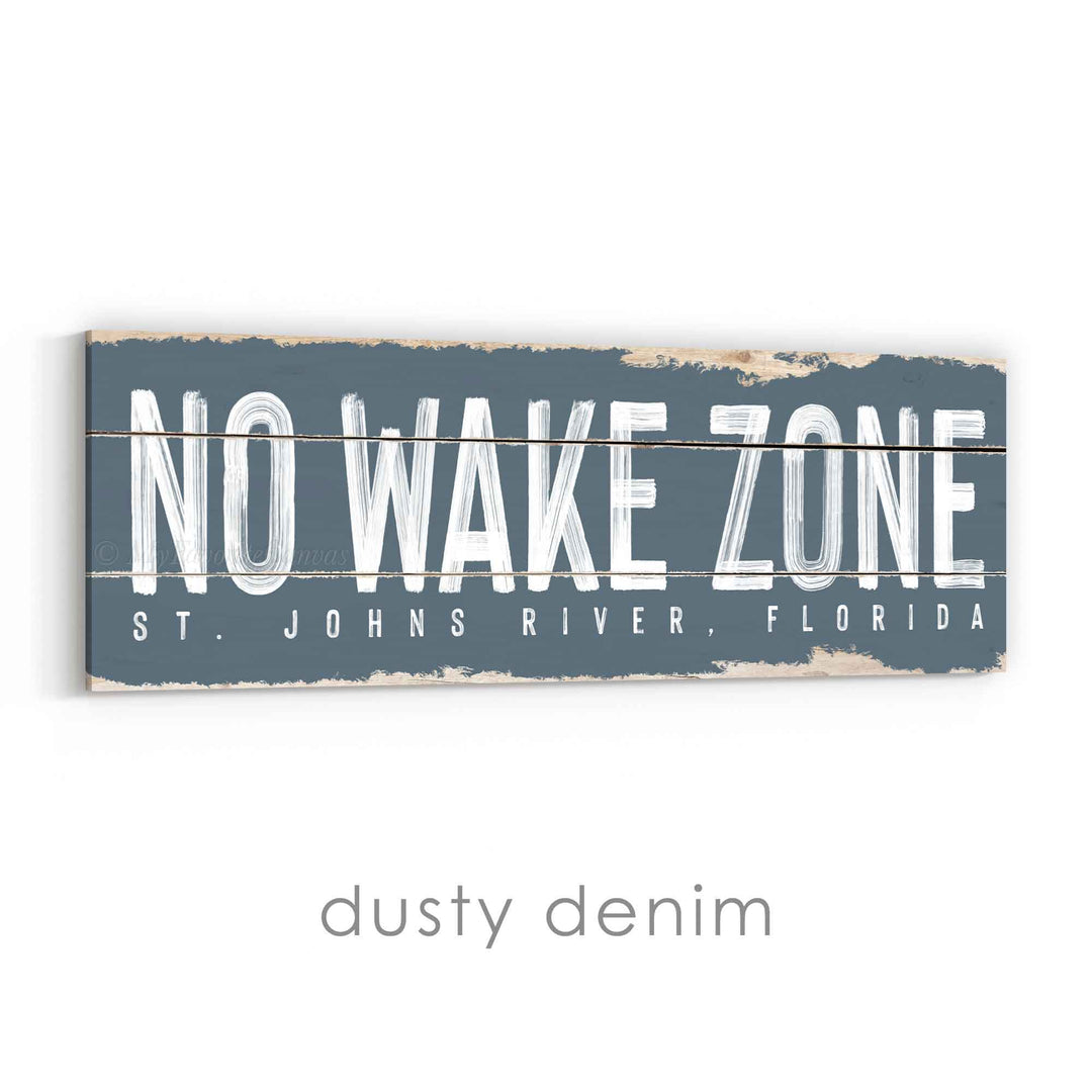 No Wake Zone Rustic Sign