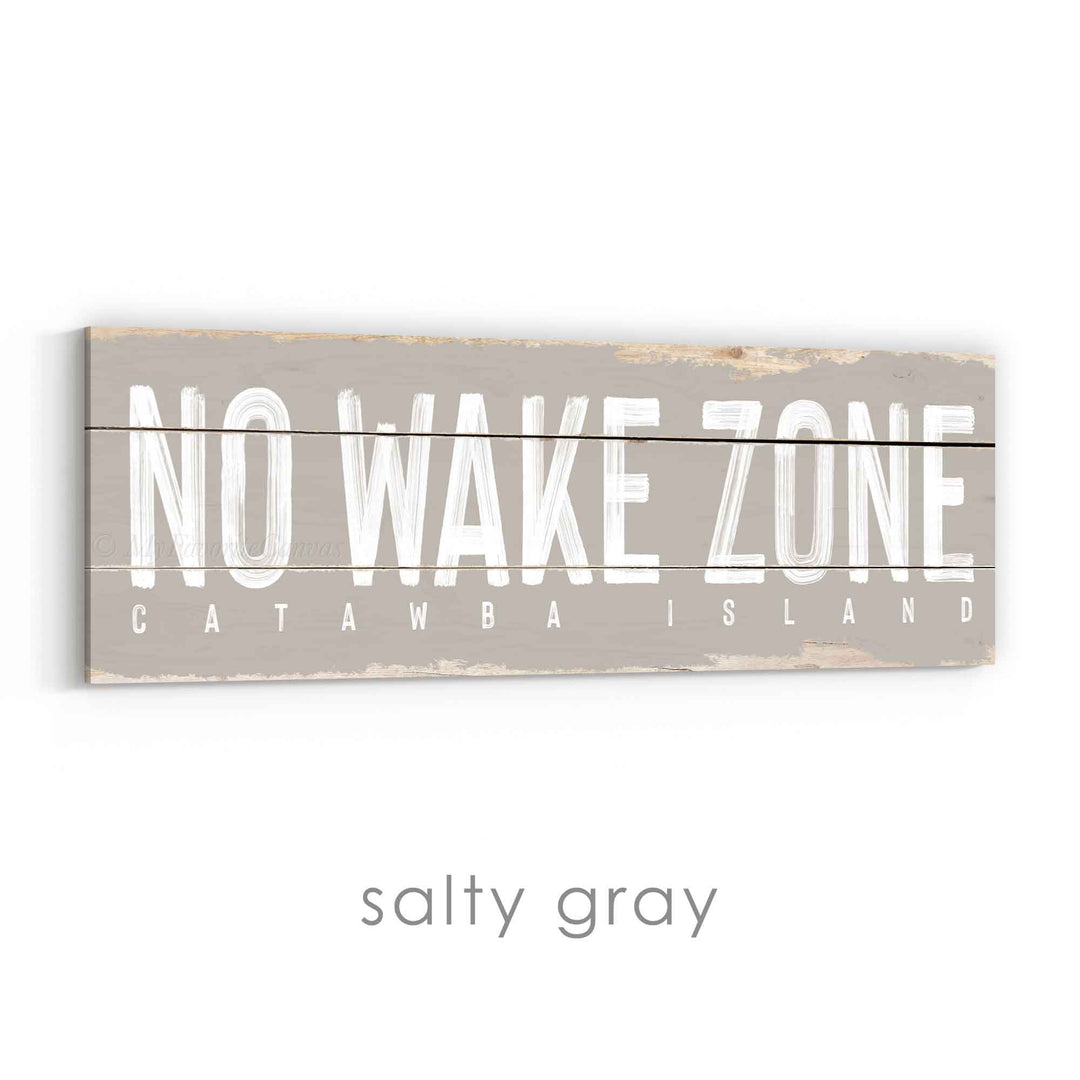 No Wake Zone Rustic Sign