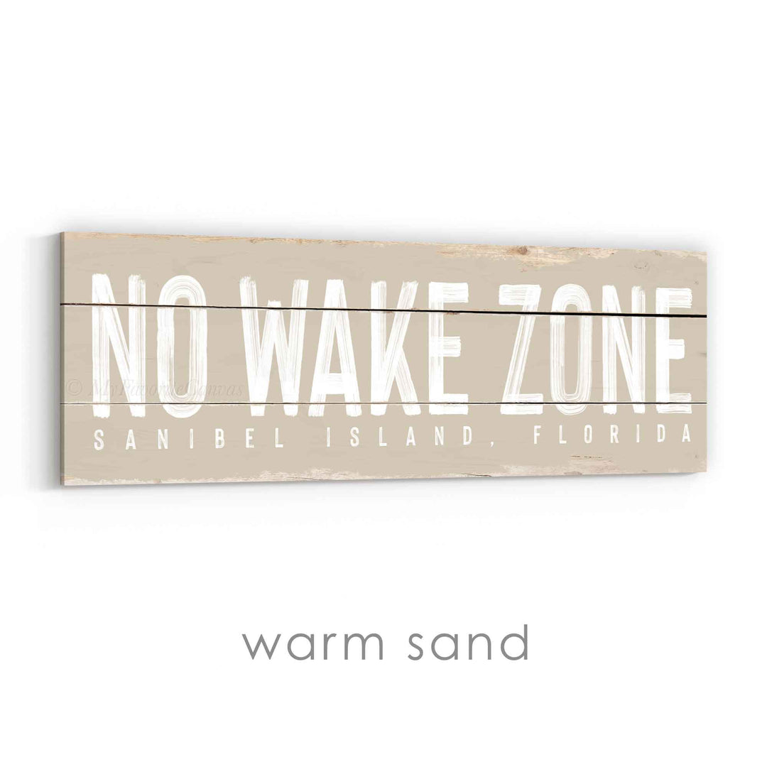 No Wake Zone Rustic Sign