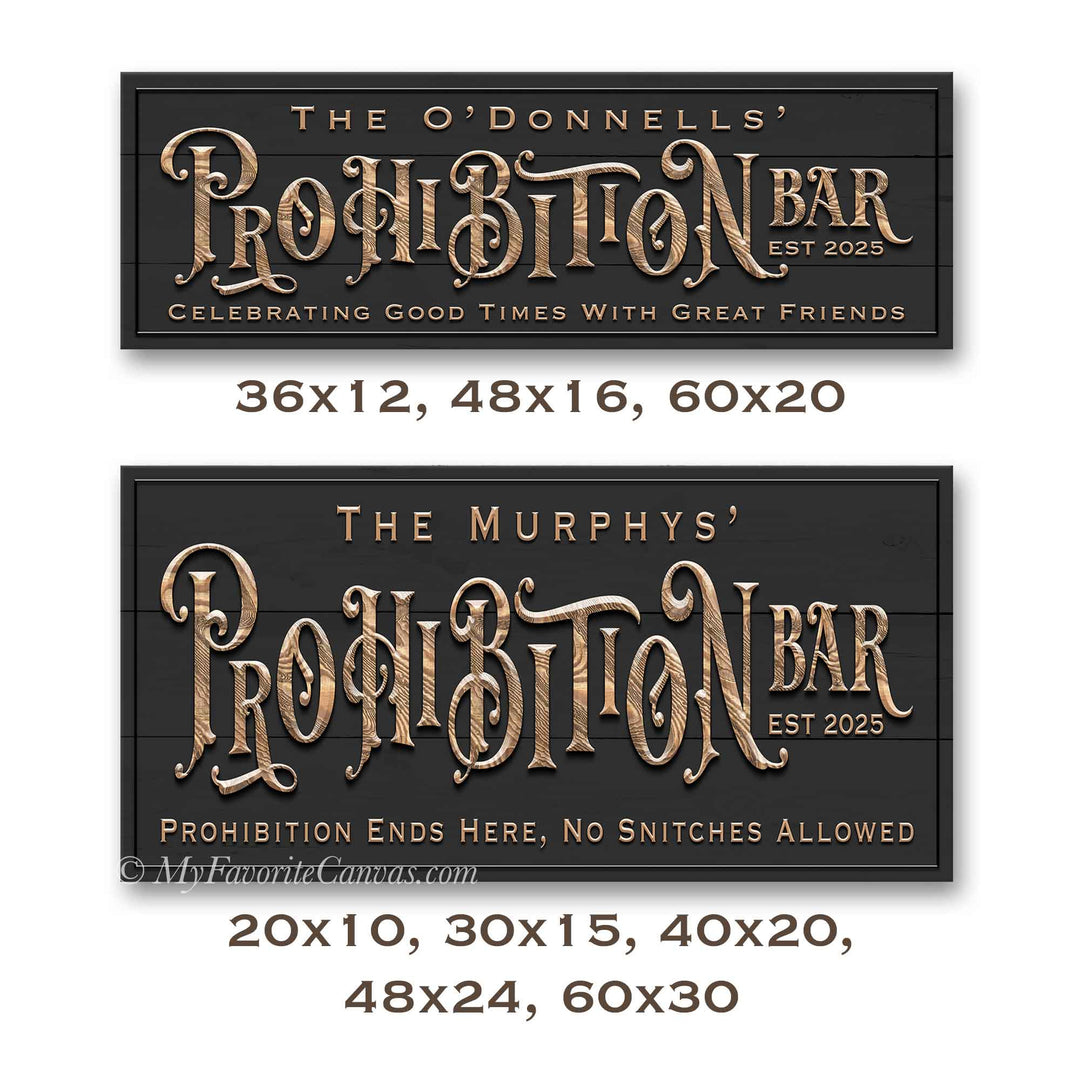Prohibition Bar Sign