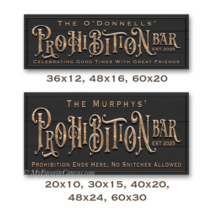 Prohibition Bar Sign