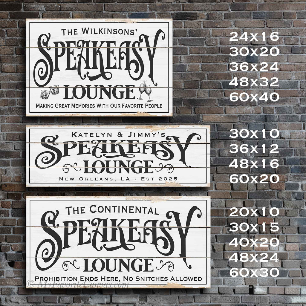 Speakeasy Lounge Rustic Sign
