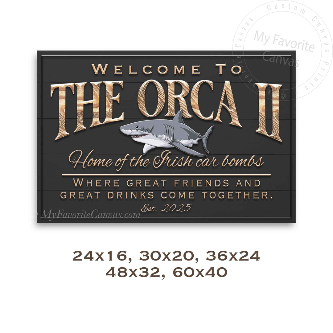 The Orca II Mascot Bar Sign