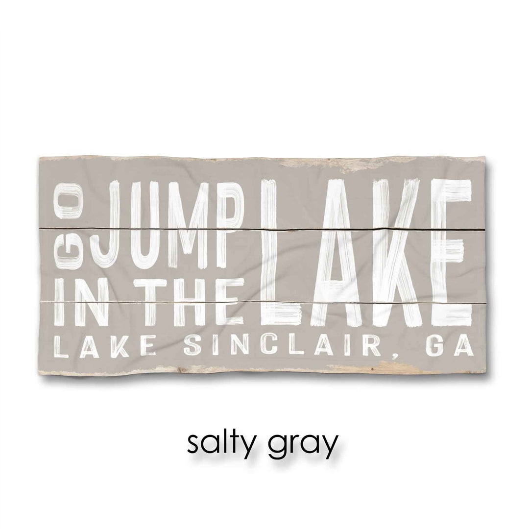 Go Jump In The Lake Beach Towel