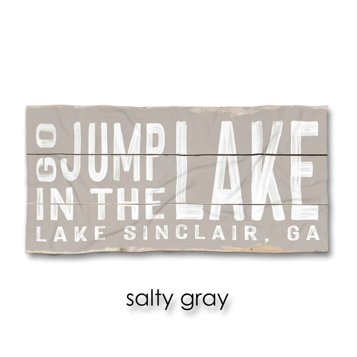 Go Jump In The Lake Beach Towel