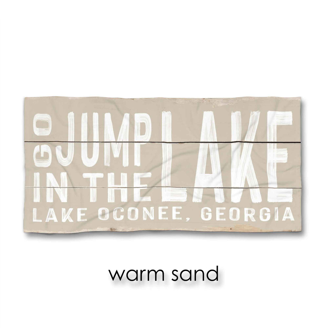 Go Jump In The Lake Beach Towel