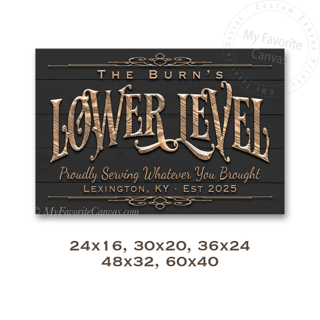Whimsical Lower Level Sign