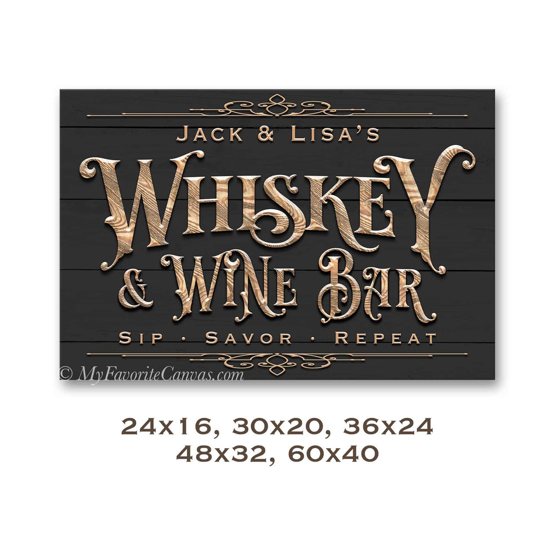 Whiskey & Wine Bar Sign
