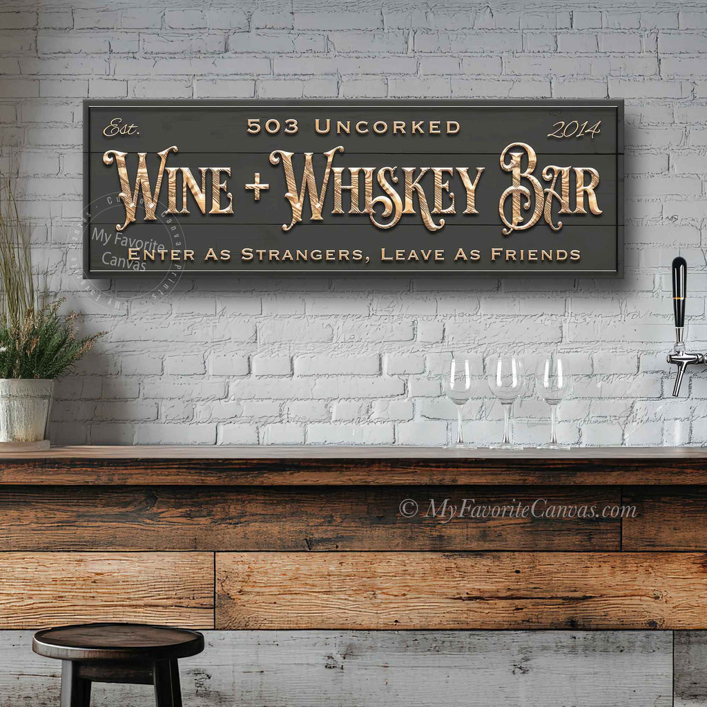 Wine + Whiskey Bar Sign