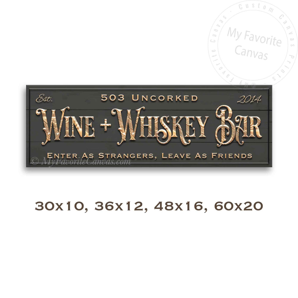 Wine + Whiskey Bar Sign