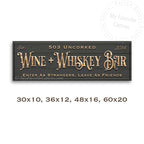 Wine + Whiskey Bar Sign