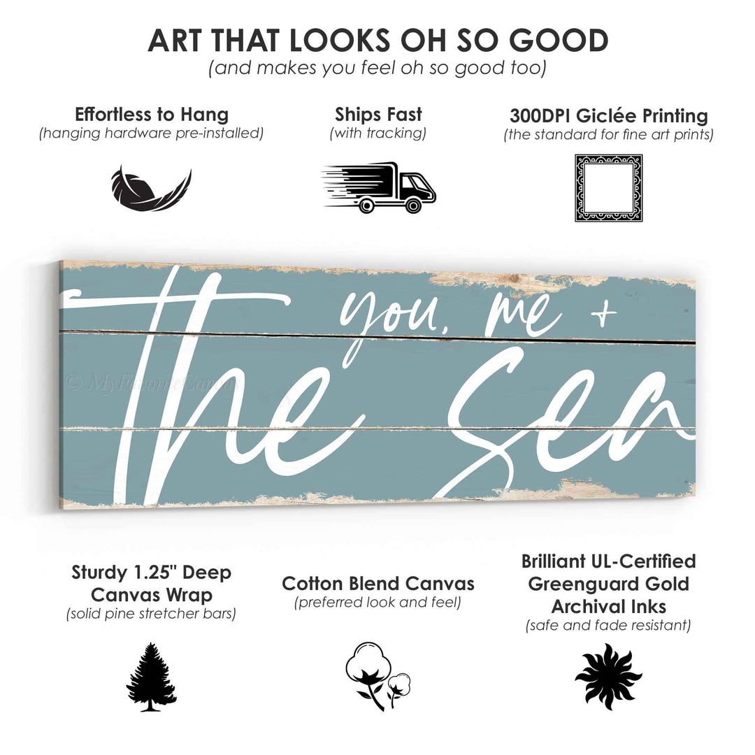 You, Me and the Sea Rustic Sign