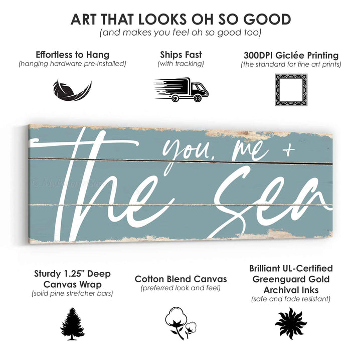You, Me and the Sea Rustic Sign
